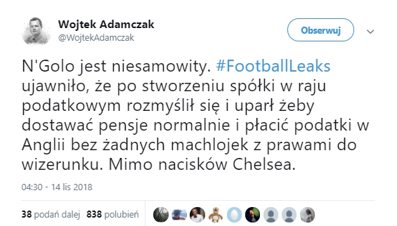 To pokazuje UCZCIWOŚĆ N’Golo Kante!